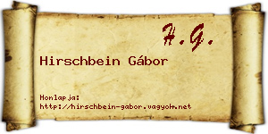 Hirschbein Gábor névjegykártya